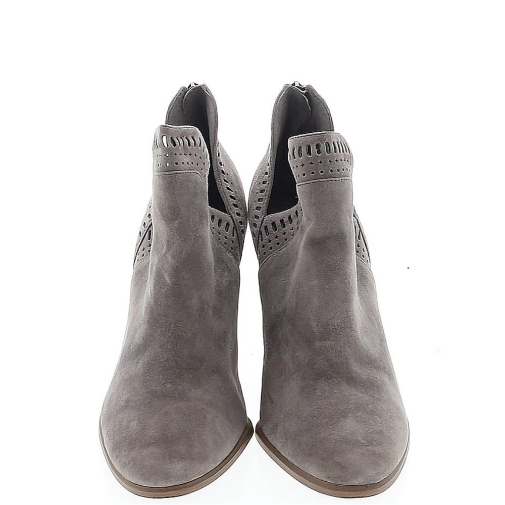 Vince Camuto Perforated Gray Ankle Booties